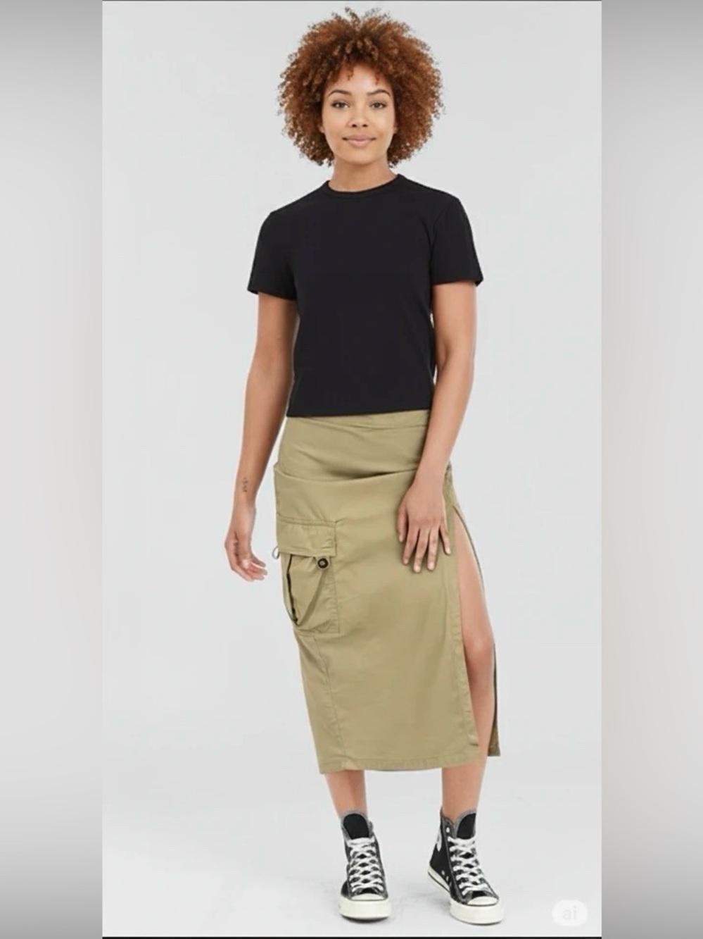 Sanctuary Roamer Utility Skirt single cargo pocket Side Slit Medium NWT Tan